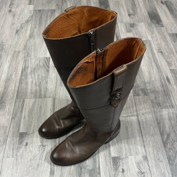 Frye Jayden Riding Boot Leather 8.5 B Button Biker - Picture 5 of 12